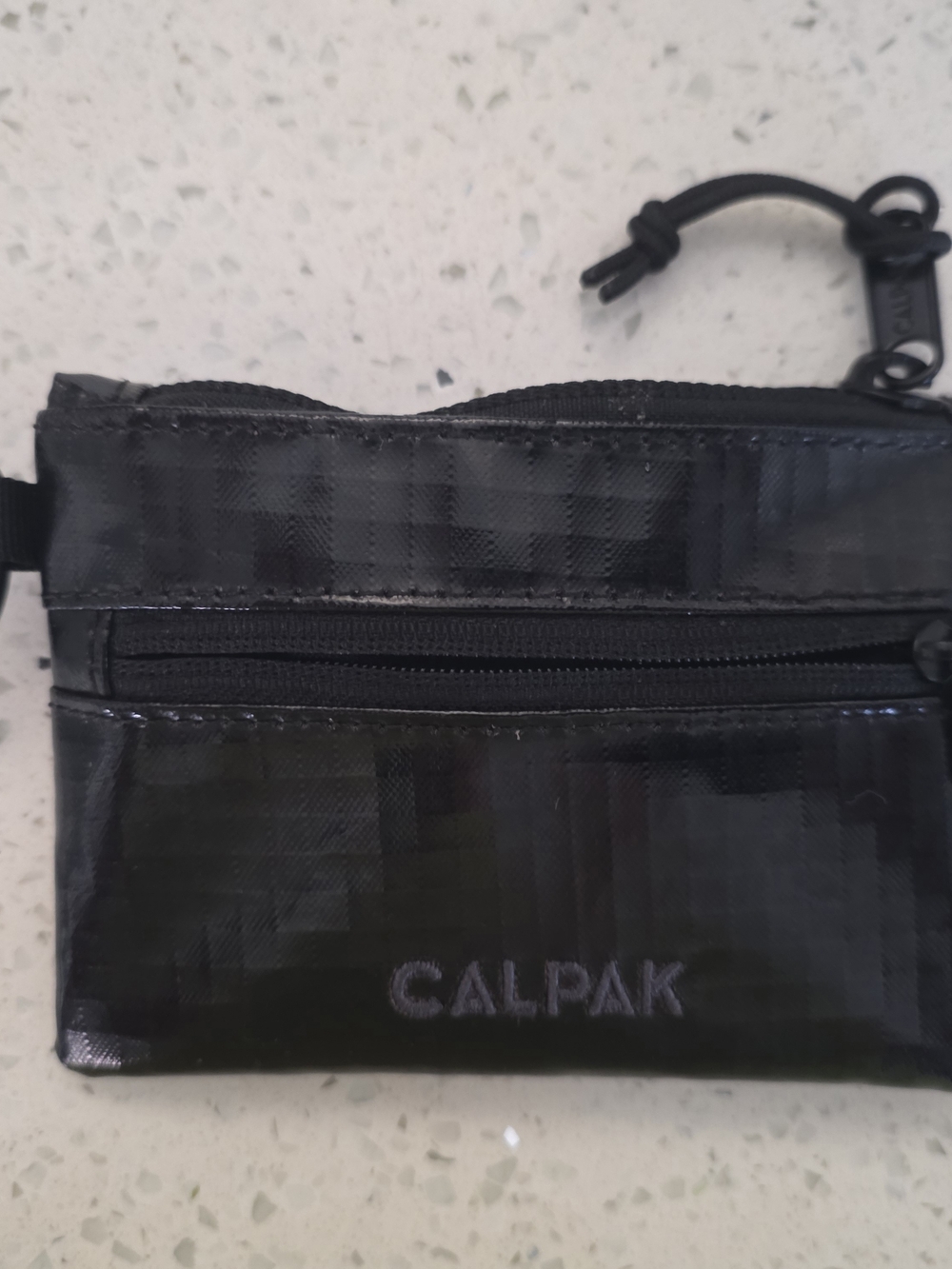 Calpak Black Mini Zip Travel Wallet Pouch